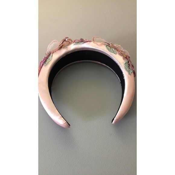 BAROQUE Style Headband Pearl Lace Petal Diamond Crystal Pink - Picture 5 of 8